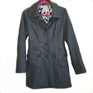 Tulle Anthropologie gray wool blend coat jacket